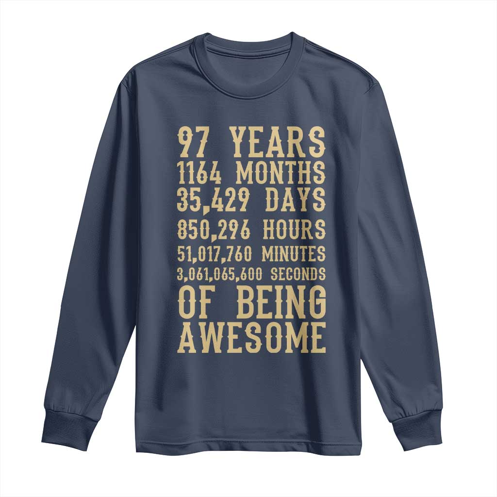 Vintage 97th Birthday Gift Long Sleeve Shirt 97 Years Of Being Awesome