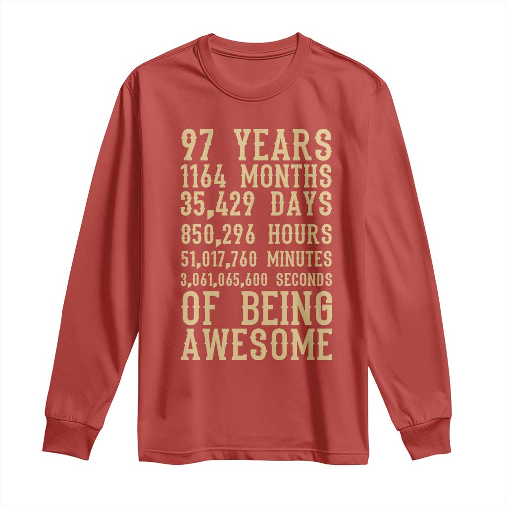 Vintage 97th Birthday Gift Long Sleeve Shirt 97 Years Of Being Awesome