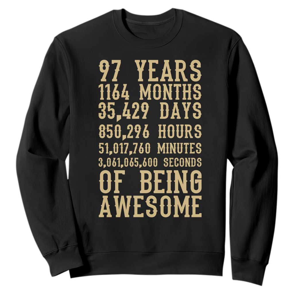 Vintage 97th Birthday Gift Sweatshirt 97 Years Of Being Awesome