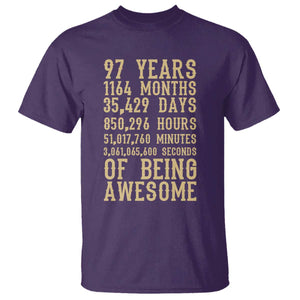 Vintage 97th Birthday Gift T Shirt 97 Years Of Being Awesome