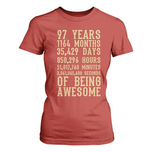 Vintage 97th Birthday Gift T Shirt For Women 97 Years Of Being Awesome