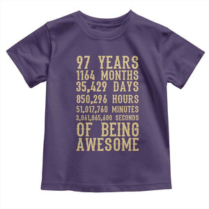 Vintage 97th Birthday Gift Toddler T Shirt 97 Years Of Being Awesome