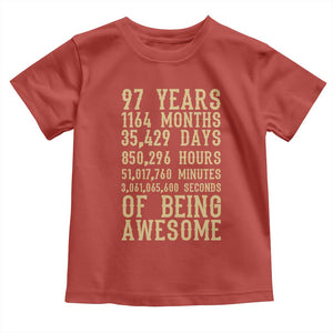 Vintage 97th Birthday Gift Toddler T Shirt 97 Years Of Being Awesome