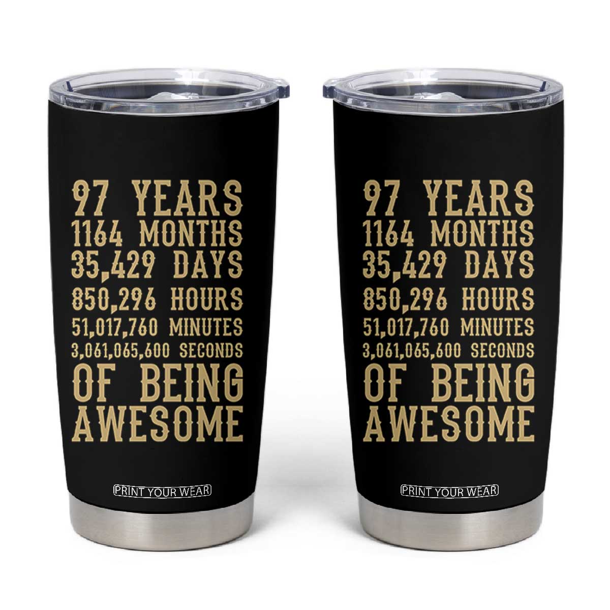 Vintage 97th Birthday Gift Tumbler Cup 97 Years Of Being Awesome
