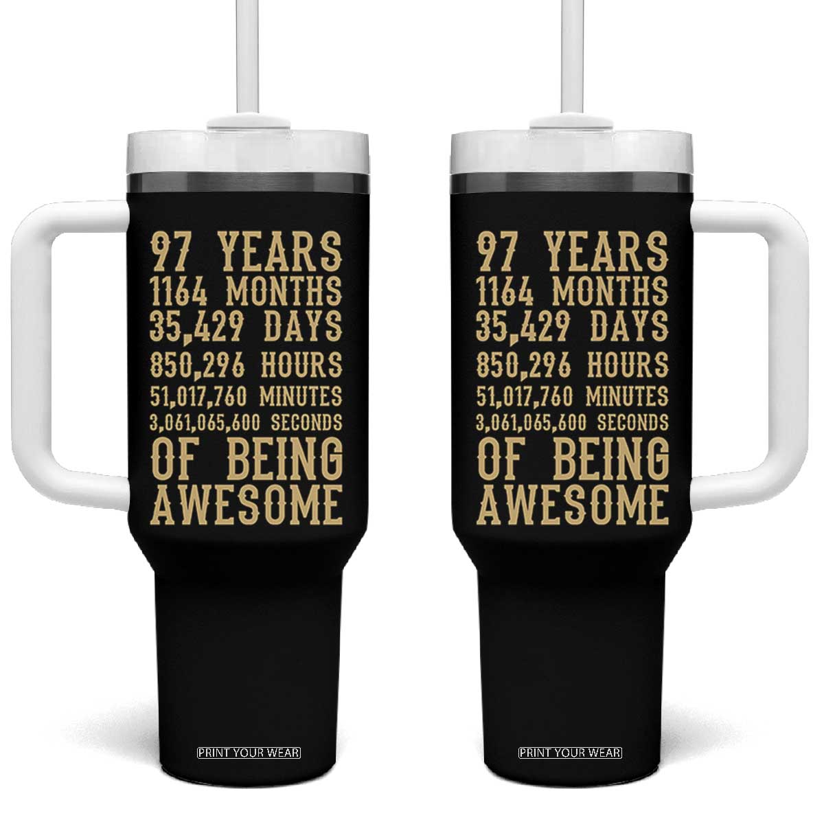Vintage 97th Birthday Gift Tumbler With Handle 97 Years Of Being Awesome