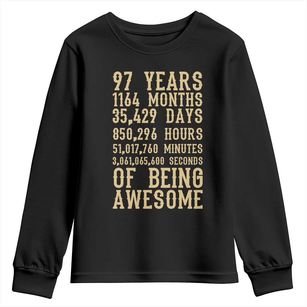 Vintage 97th Birthday Gift Youth Sweatshirt 97 Years Of Being Awesome