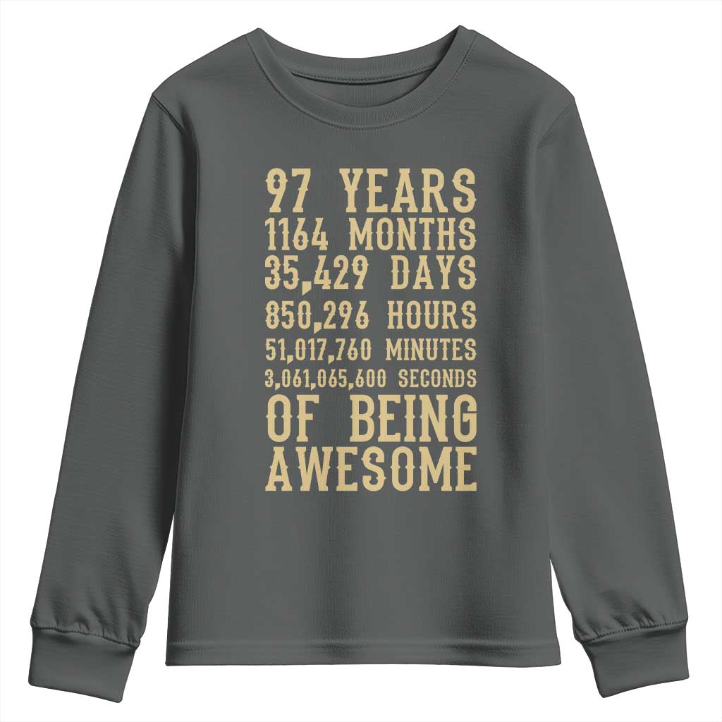 Vintage 97th Birthday Gift Youth Sweatshirt 97 Years Of Being Awesome