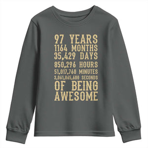 Vintage 97th Birthday Gift Youth Sweatshirt 97 Years Of Being Awesome