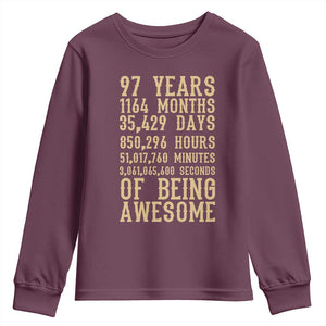 Vintage 97th Birthday Gift Youth Sweatshirt 97 Years Of Being Awesome