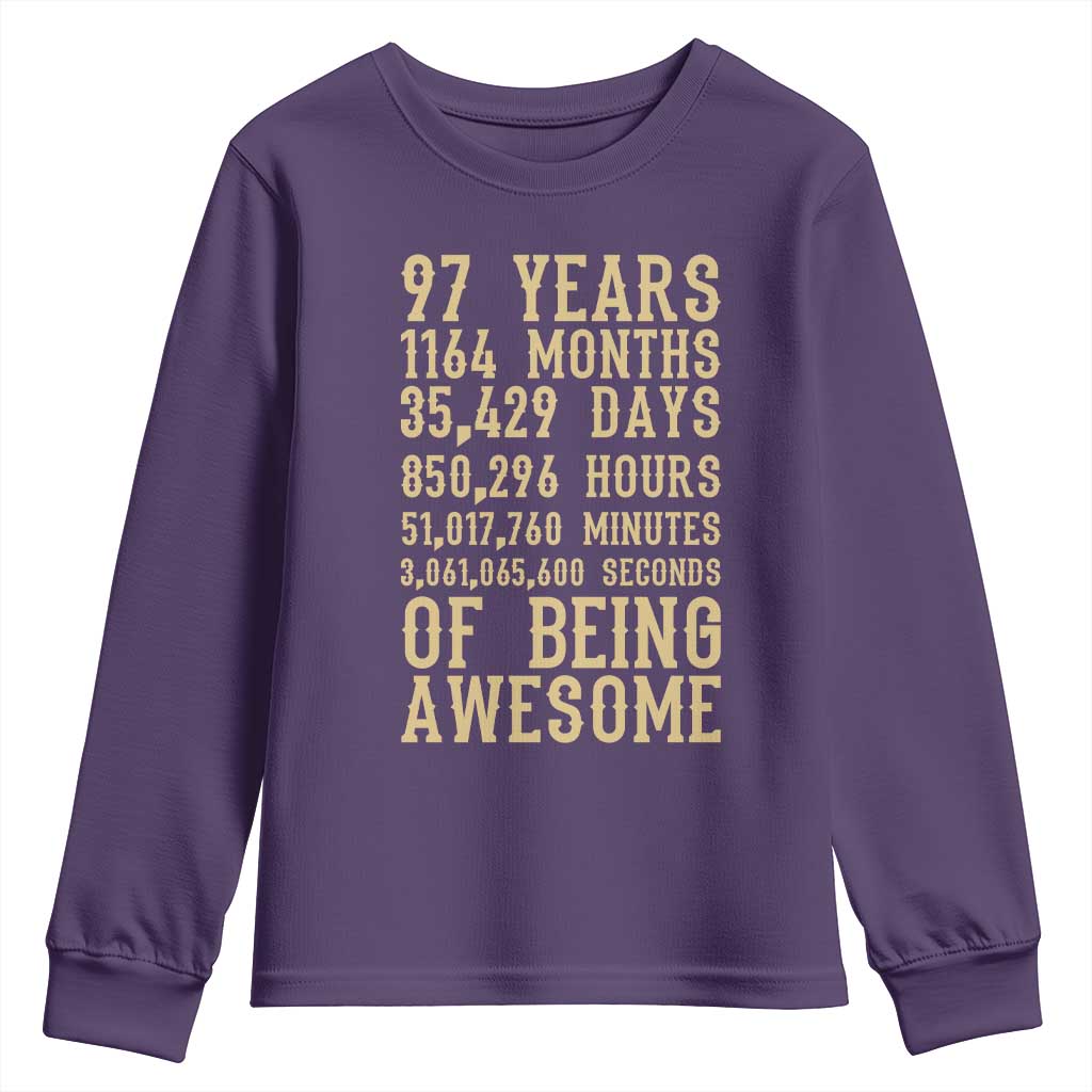 Vintage 97th Birthday Gift Youth Sweatshirt 97 Years Of Being Awesome