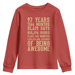 Vintage 97th Birthday Gift Youth Sweatshirt 97 Years Of Being Awesome