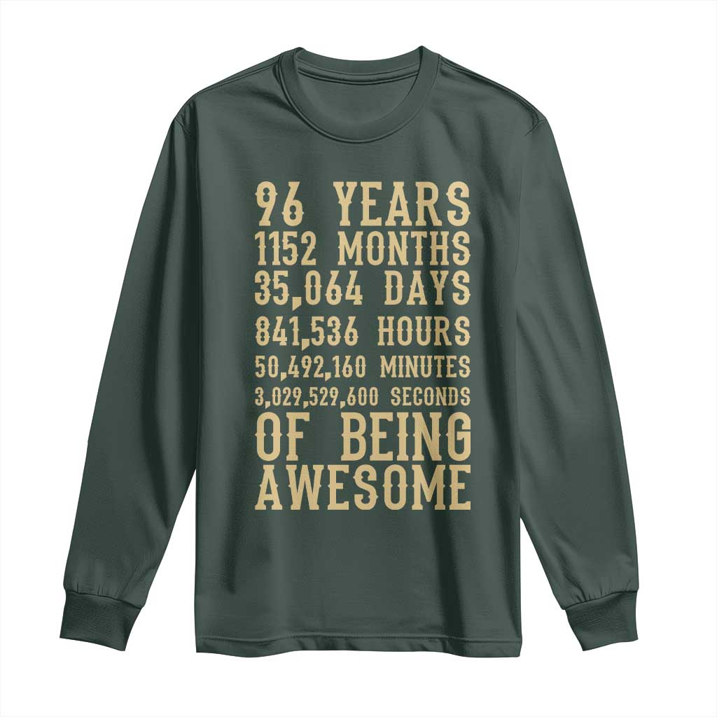 Vintage 96th Birthday Gift Long Sleeve Shirt 96 Years Of Being Awesome