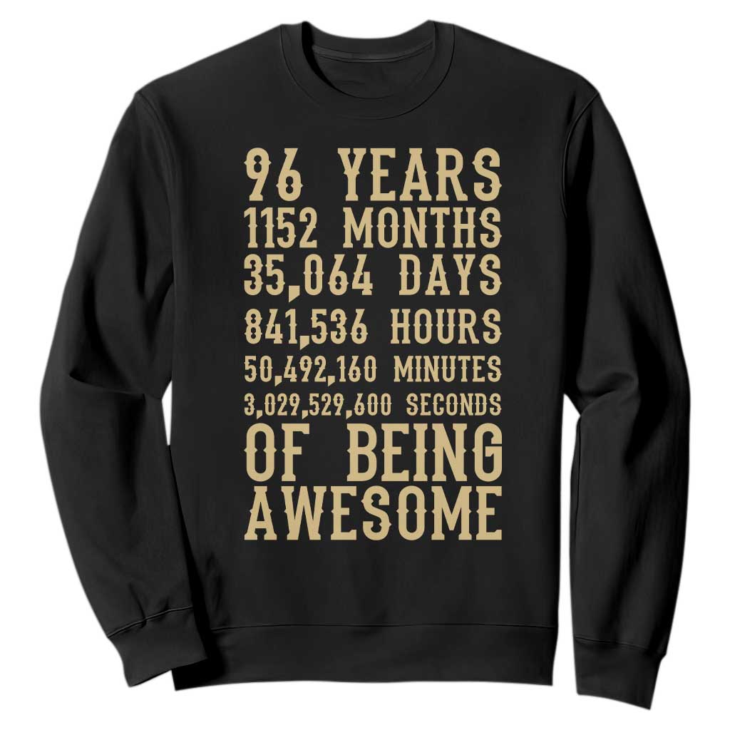 Vintage 96th Birthday Gift Sweatshirt 96 Years Of Being Awesome