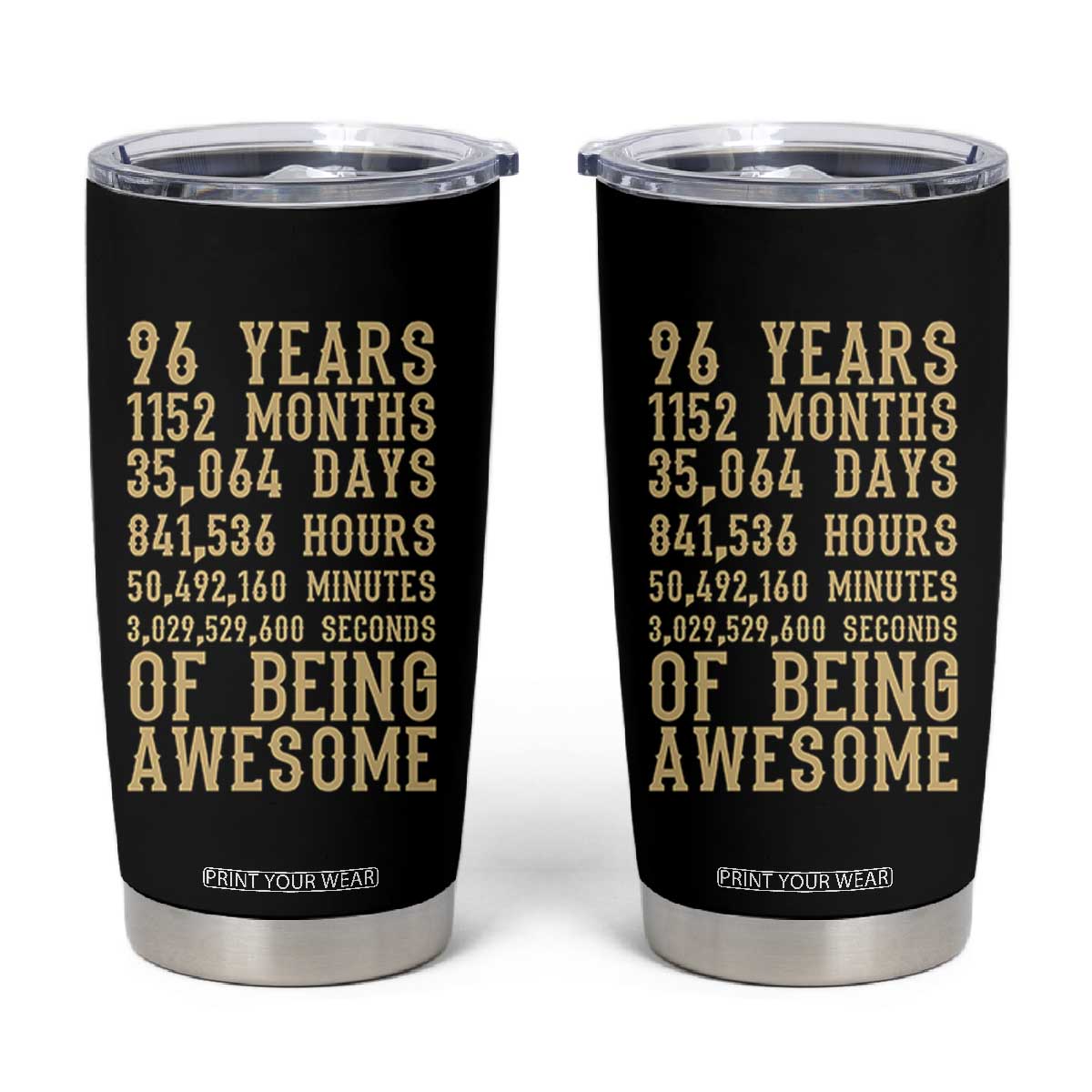 Vintage 96th Birthday Gift Tumbler Cup 96 Years Of Being Awesome