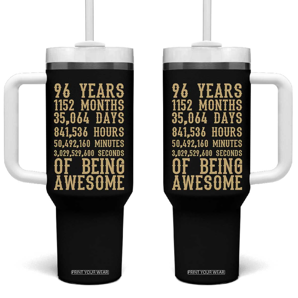Vintage 96th Birthday Gift Tumbler With Handle 96 Years Of Being Awesome
