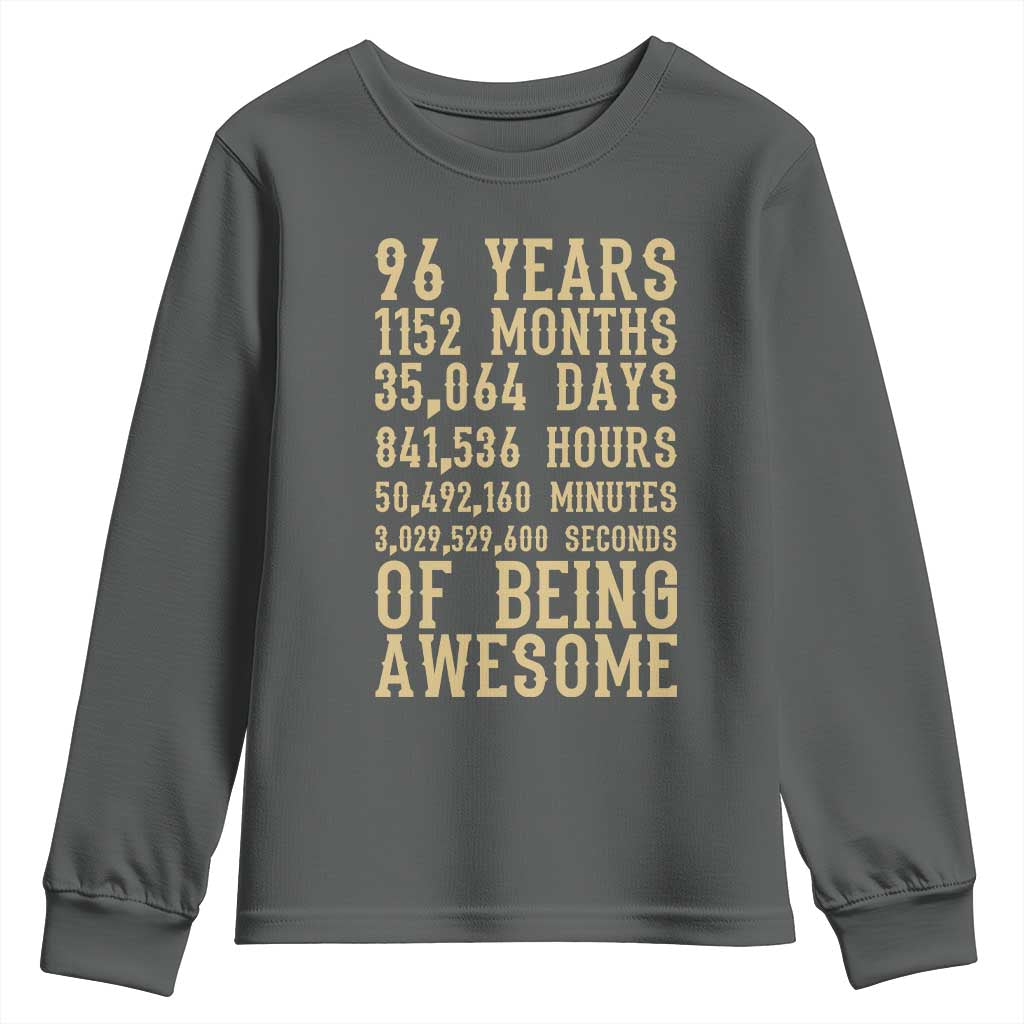 Vintage 96th Birthday Gift Youth Sweatshirt 96 Years Of Being Awesome