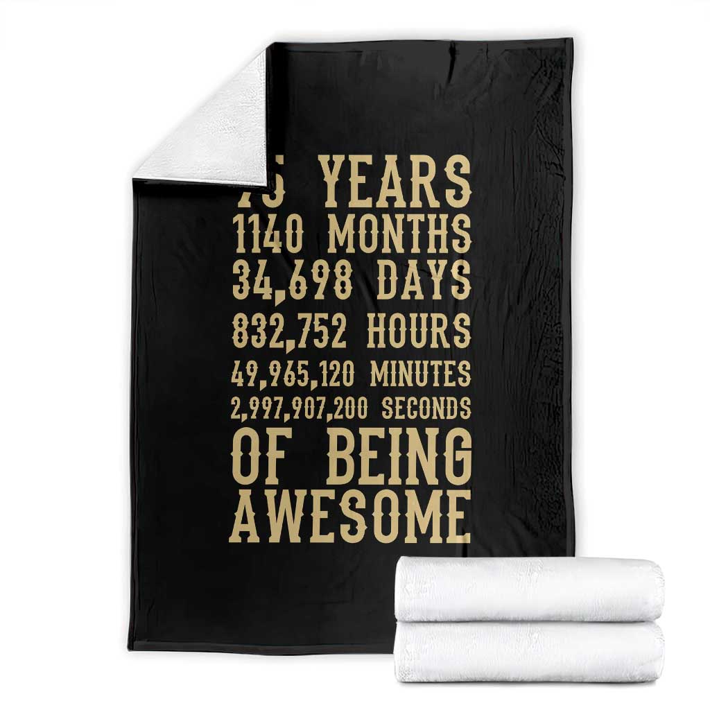 Vintage 95th Birthday Gift Throw Blanket 95 Years Of Being Awesome