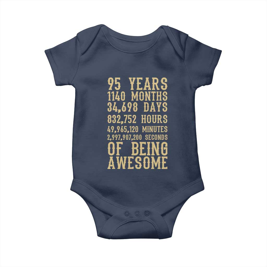 Vintage 95th Birthday Gift Baby Onesie 95 Years Of Being Awesome