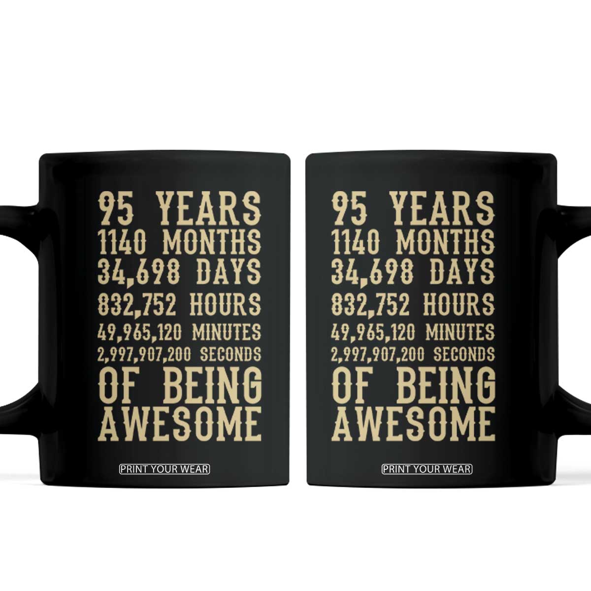 Vintage 95th Birthday Gift Coffee Mug 95 Years Of Being Awesome
