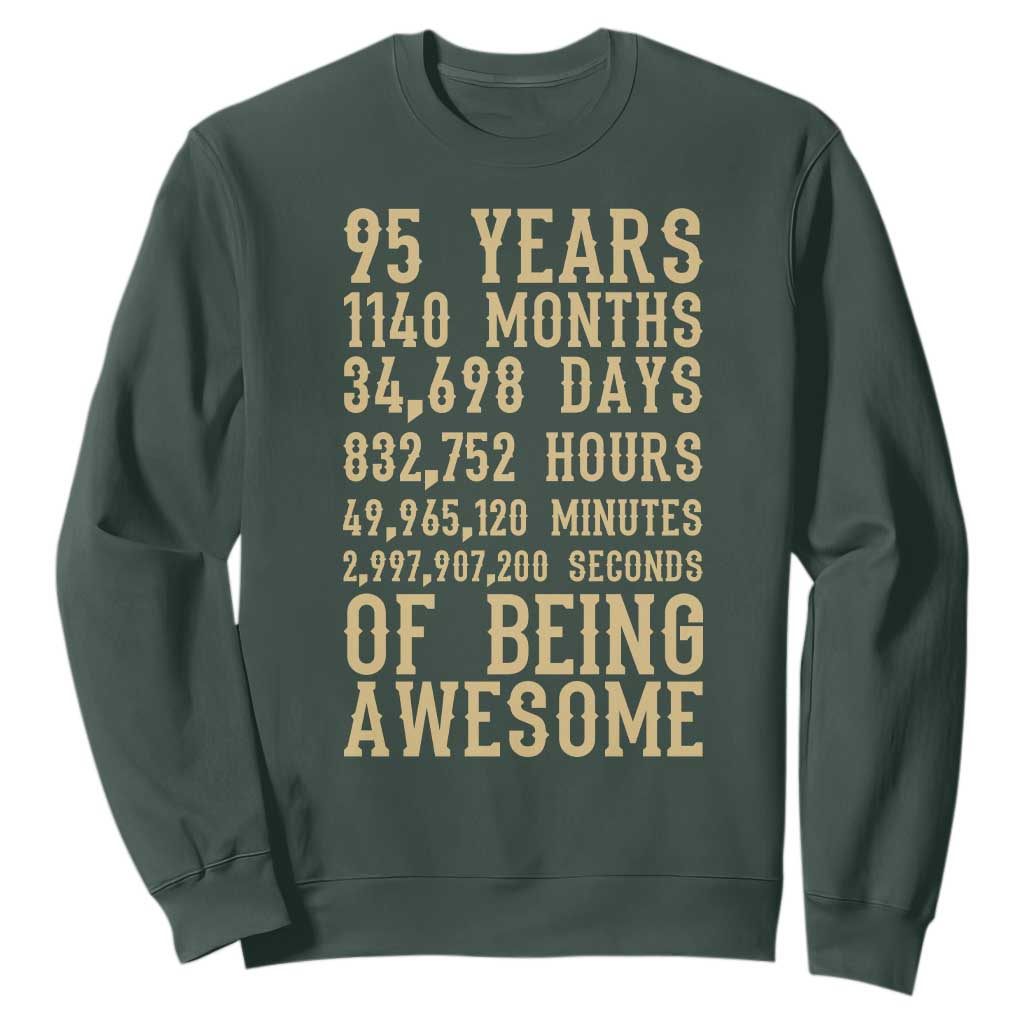Vintage 95th Birthday Gift Sweatshirt 95 Years Of Being Awesome