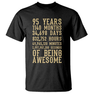 Vintage 95th Birthday Gift T Shirt 95 Years Of Being Awesome