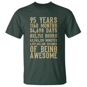 Vintage 95th Birthday Gift T Shirt 95 Years Of Being Awesome