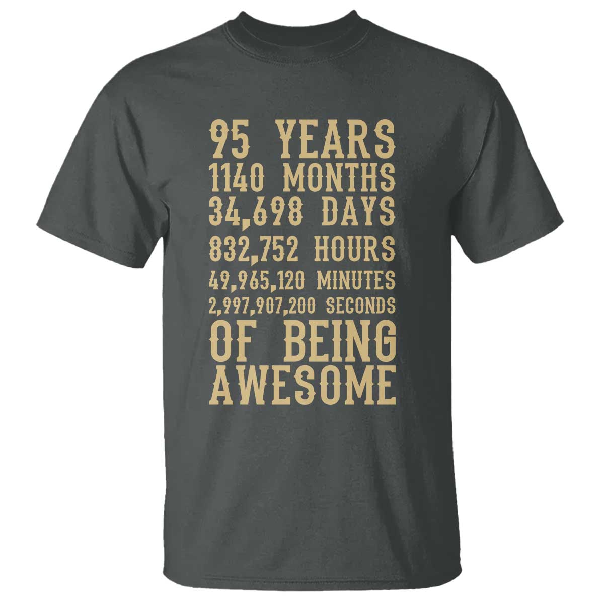 Vintage 95th Birthday Gift T Shirt 95 Years Of Being Awesome