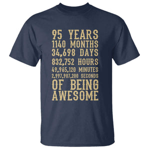 Vintage 95th Birthday Gift T Shirt 95 Years Of Being Awesome
