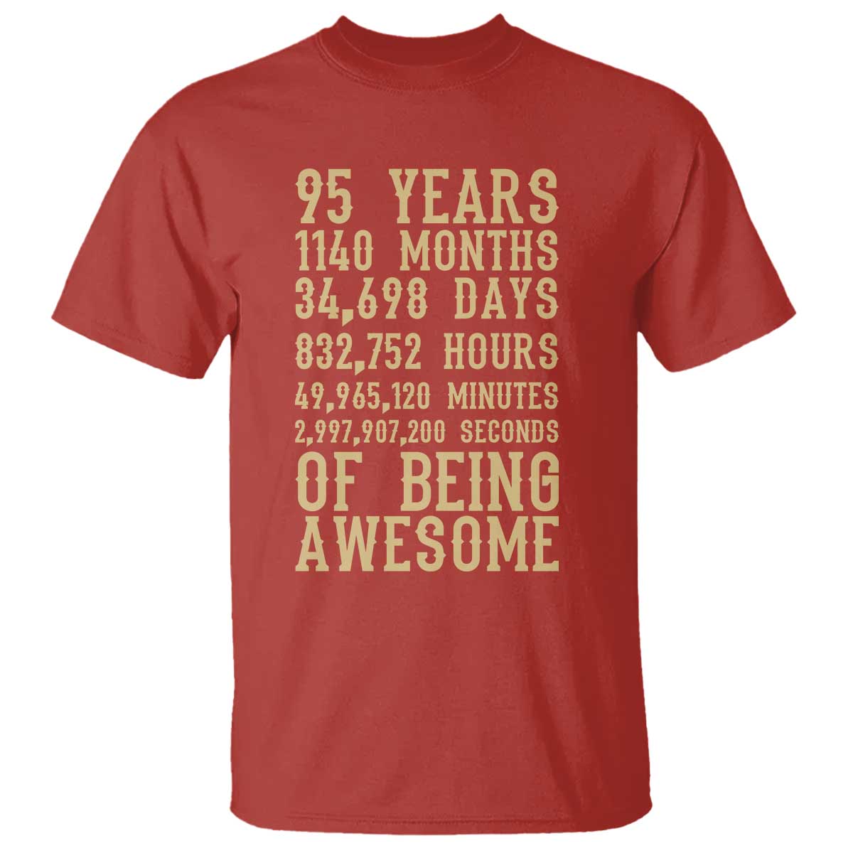 Vintage 95th Birthday Gift T Shirt 95 Years Of Being Awesome