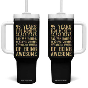 Vintage 95th Birthday Gift Tumbler With Handle 95 Years Of Being Awesome