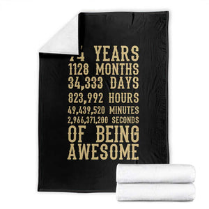 Vintage 94th Birthday Gift Throw Blanket 94 Years Of Being Awesome