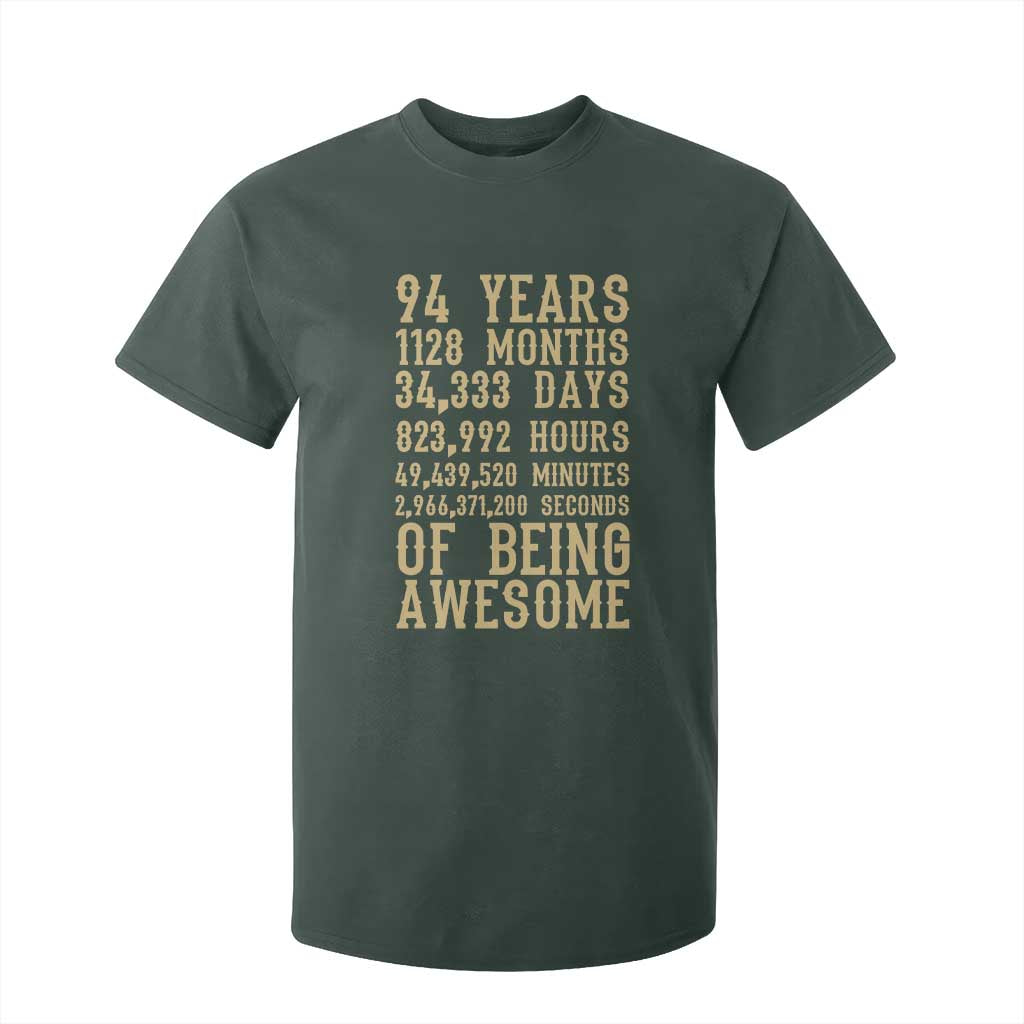 Vintage 94th Birthday Gift T Shirt For Kid 94 Years Of Being Awesome