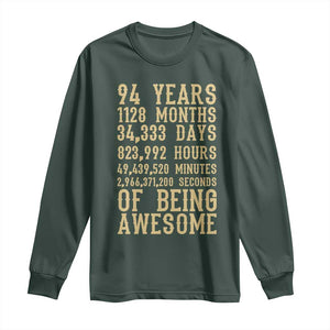 Vintage 94th Birthday Gift Long Sleeve Shirt 94 Years Of Being Awesome