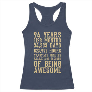 Vintage 94th Birthday Gift Racerback Tank Top 94 Years Of Being Awesome