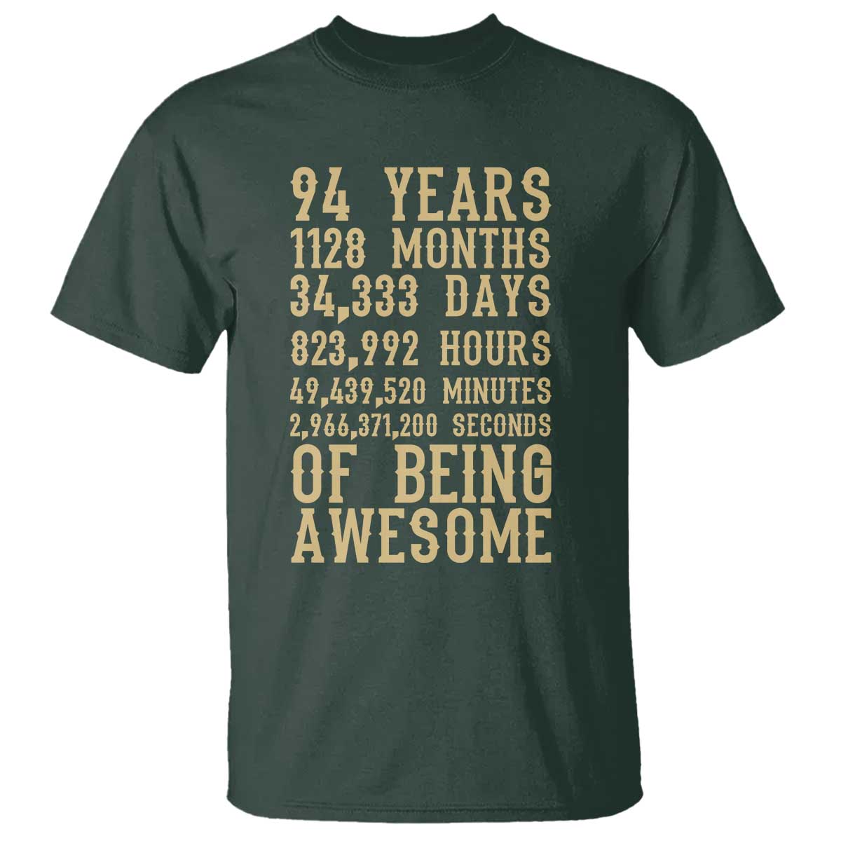 Vintage 94th Birthday Gift T Shirt 94 Years Of Being Awesome