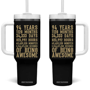 Vintage 94th Birthday Gift Tumbler With Handle 94 Years Of Being Awesome