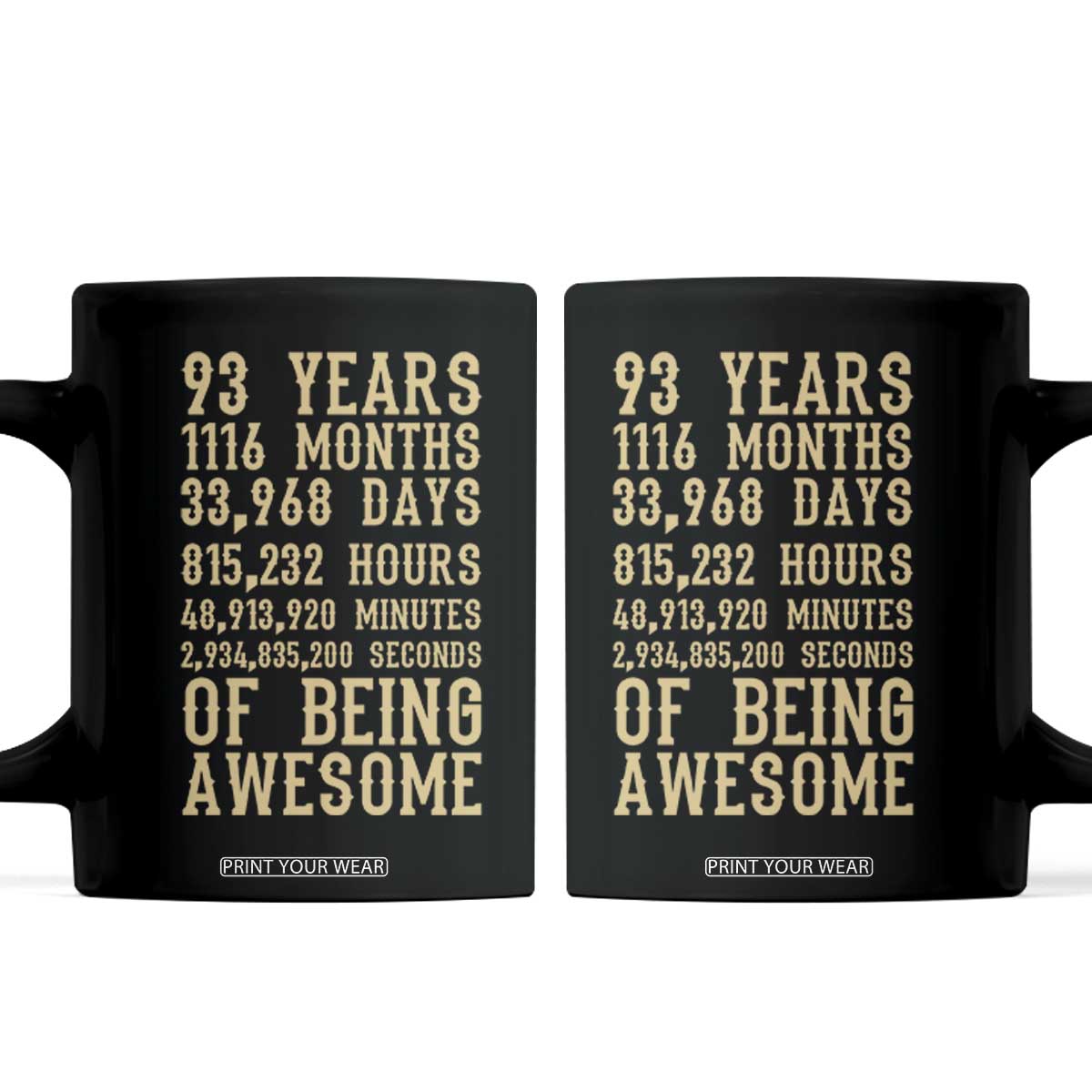 Vintage 93rd Birthday Gift Coffee Mug 93 Years Of Being Awesome