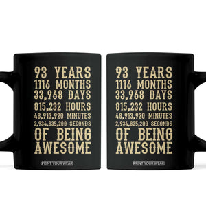 Vintage 93rd Birthday Gift Coffee Mug 93 Years Of Being Awesome