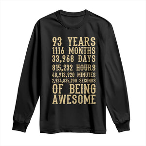 Vintage 93rd Birthday Gift Long Sleeve Shirt 93 Years Of Being Awesome
