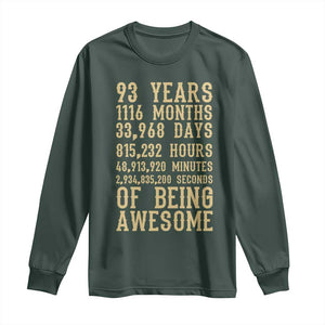 Vintage 93rd Birthday Gift Long Sleeve Shirt 93 Years Of Being Awesome
