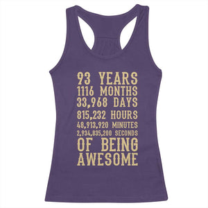 Vintage 93rd Birthday Gift Racerback Tank Top 93 Years Of Being Awesome