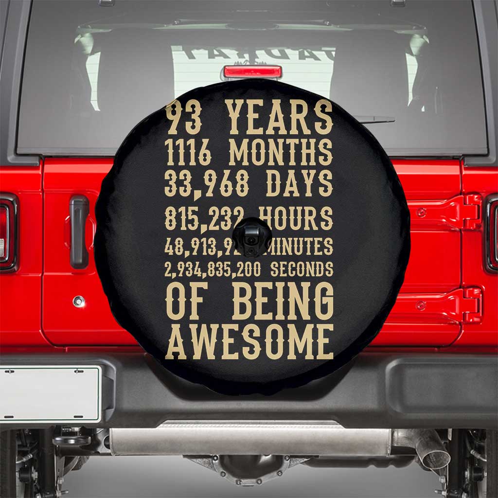 Vintage 93rd Birthday Gift Spare Tire Cover 93 Years Of Being Awesome