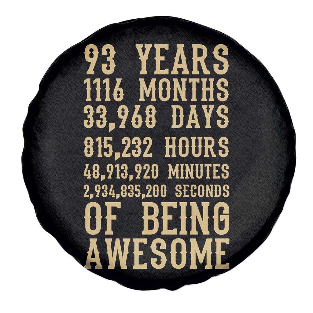 Vintage 93rd Birthday Gift Spare Tire Cover 93 Years Of Being Awesome