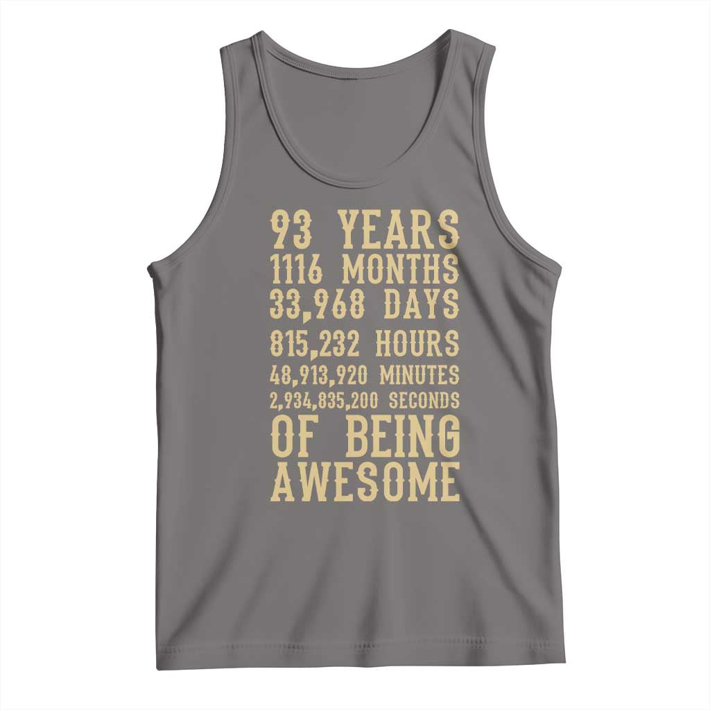 Vintage 93rd Birthday Gift Tank Top 93 Years Of Being Awesome