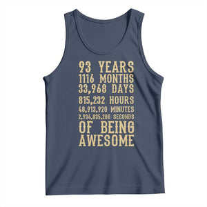 Vintage 93rd Birthday Gift Tank Top 93 Years Of Being Awesome