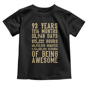 Vintage 93rd Birthday Gift Toddler T Shirt 93 Years Of Being Awesome