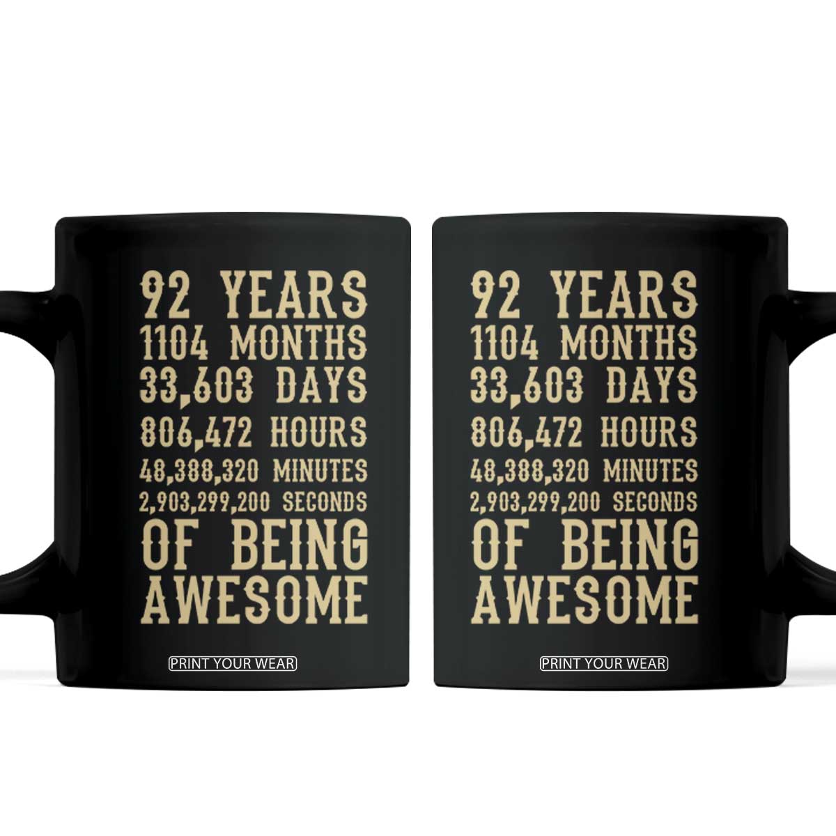 Vintage 92nd Birthday Gift Coffee Mug 92 Years Of Being Awesome