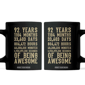 Vintage 92nd Birthday Gift Coffee Mug 92 Years Of Being Awesome