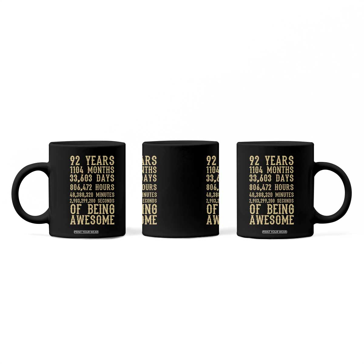 Vintage 92nd Birthday Gift Coffee Mug 92 Years Of Being Awesome