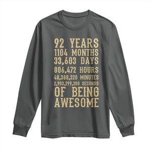 Vintage 92nd Birthday Gift Long Sleeve Shirt 92 Years Of Being Awesome